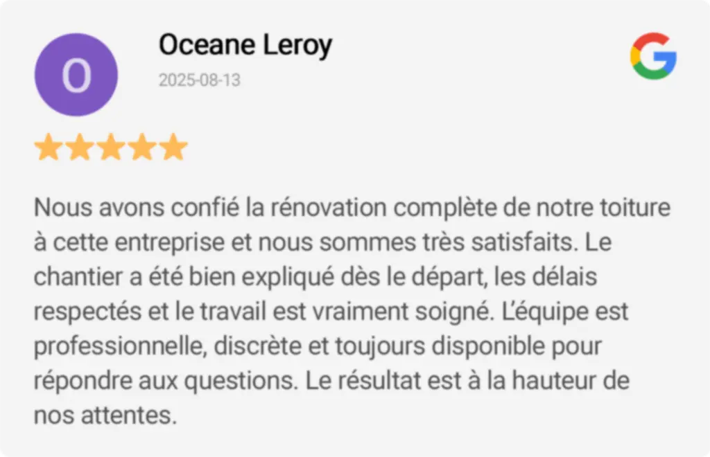 Avis clients Nord Solutions Toiture