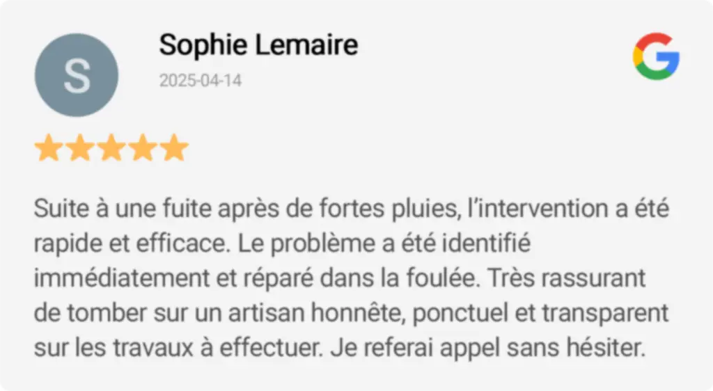 Avis clients Nord Solutions Toiture