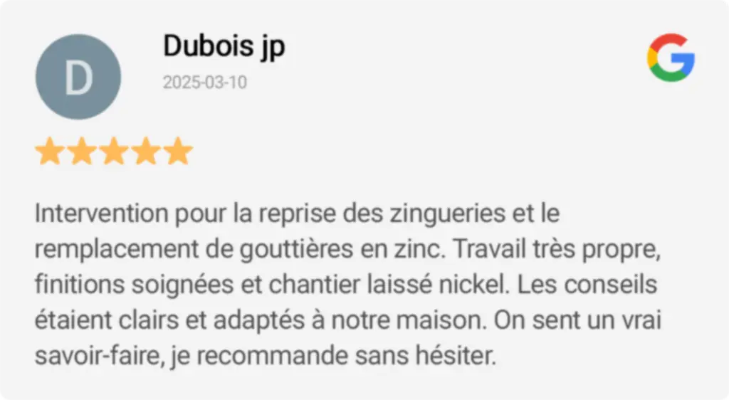 Avis clients Nord Solutions Toiture