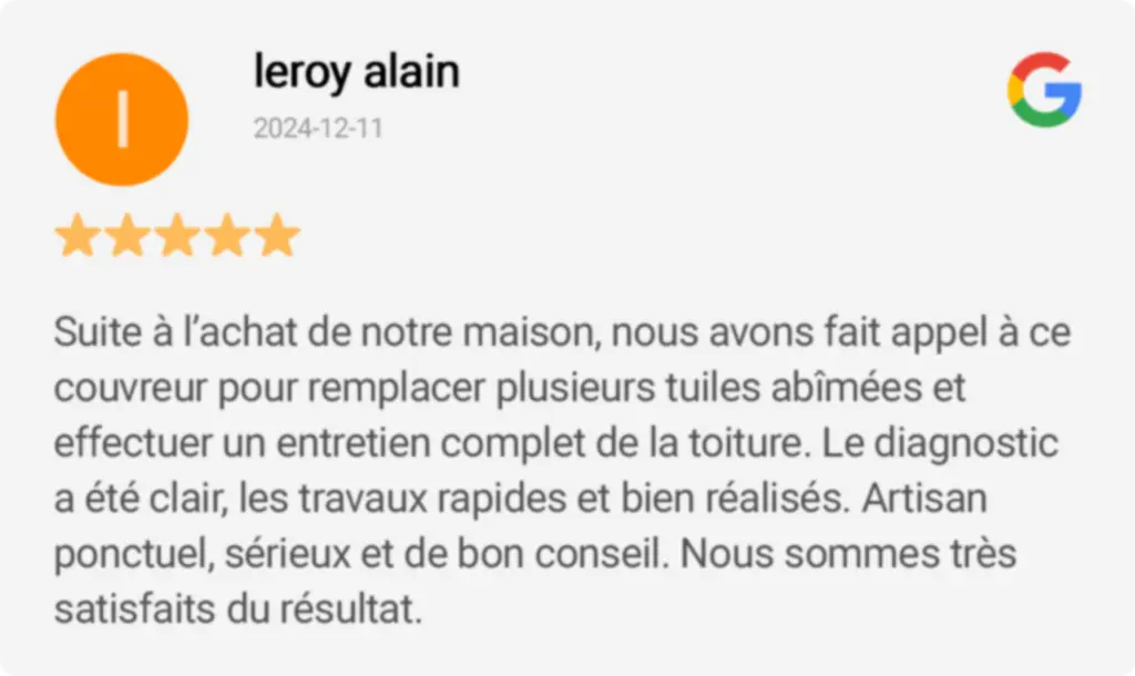 Avis clients Nord Solutions Toiture